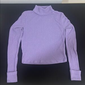 SHEIN Blue Ribbed Fitted Long Sleeve Tee